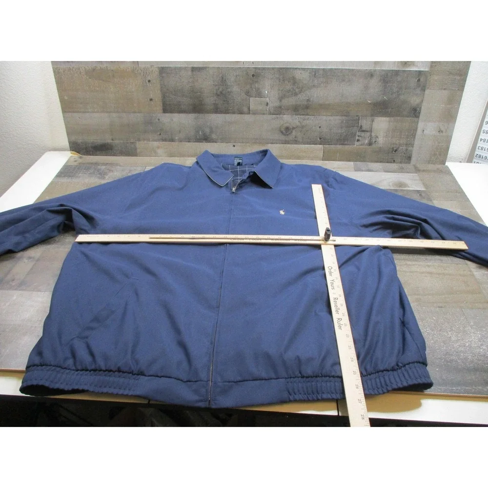 Polo Ralph Lauren Jacket Mens 3XLT Navy Full Zip Harrington Lined Windbreaker